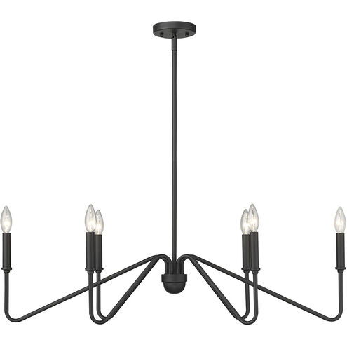Kennedy 6 Light 36.75 inch Natural Black Linear Pendant Ceiling Light in No Shade